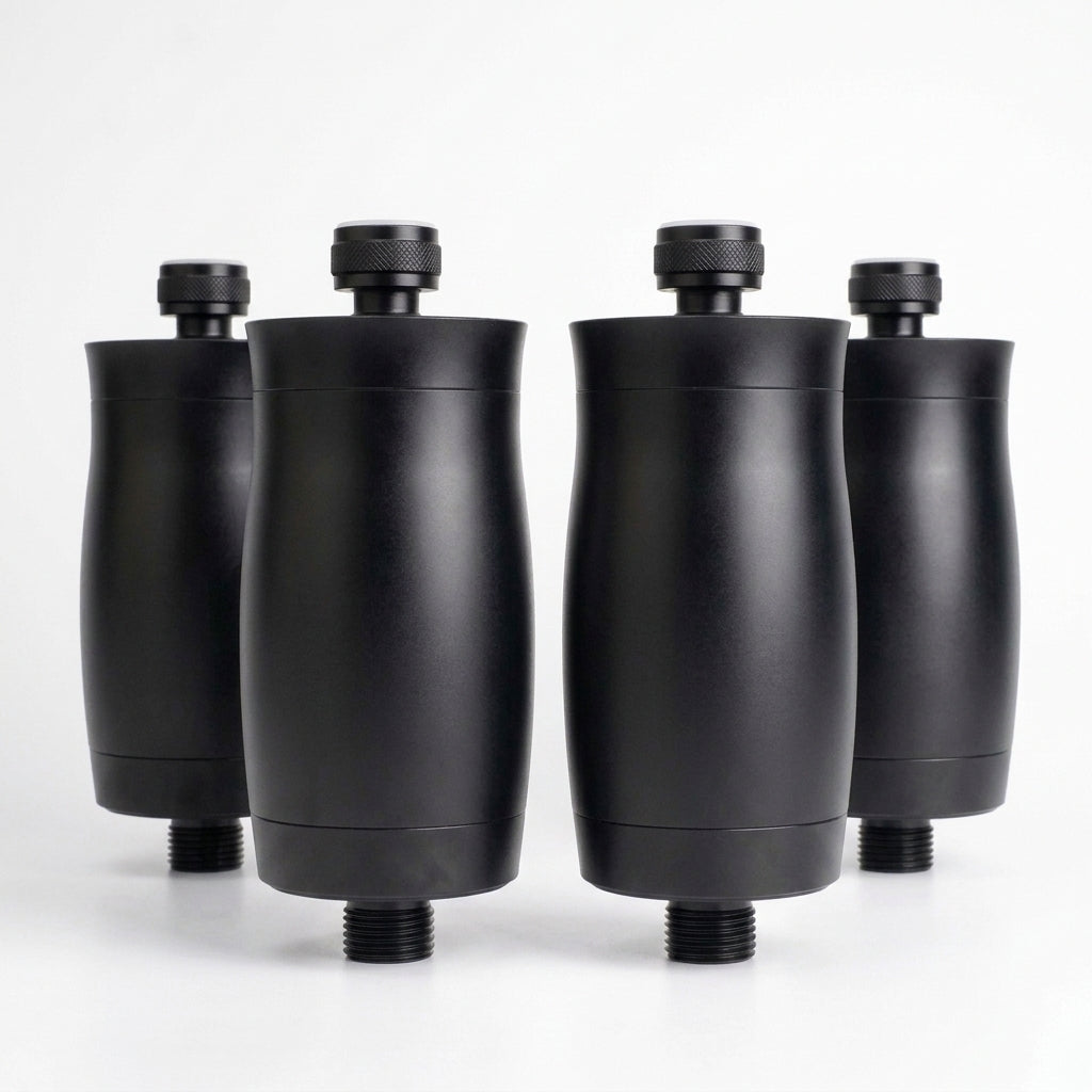 Black 15-stage Vitamin C shower filter for skin and hair 4 bundle - Vellise Australia
