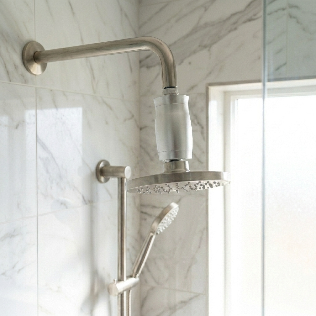 Step 3 - installing Vellise shower filter onto Australian shower arm